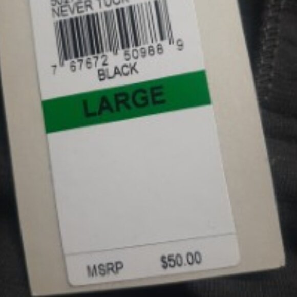 Van Heusen, Men's black, long sleeve " Never Tuck" Shirt. - Picture 7 of 9